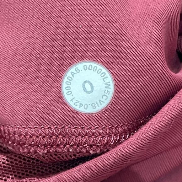 Lululemon Power Thru Leggings Womens 0 Wine Red Pockets Adj Waist Workout Gym - Picture 4 of 4